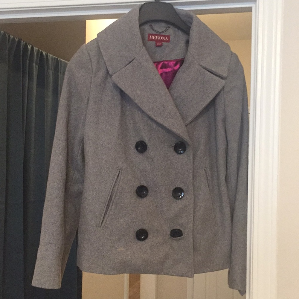 Gray peacoat